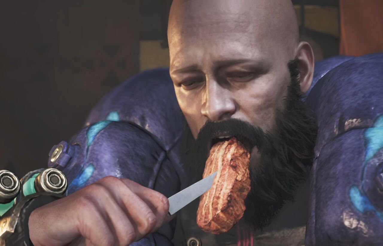 [Monster Hunter Wilds] I couldn’t create a cute female hunter, so I made a bald, bearded old man hunter instead, but I’ve come to feel a certain affection for him as well.