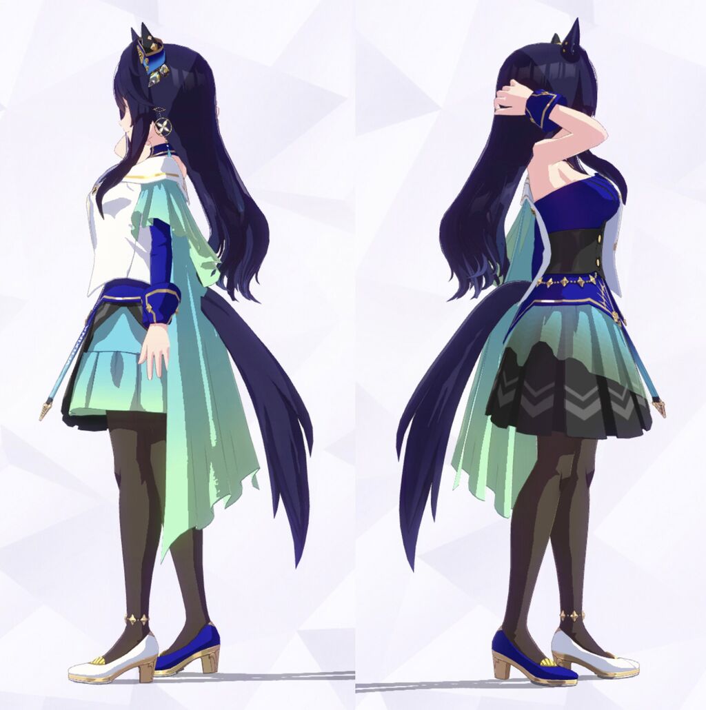 [Uma Musume: Pretty Derby] The image of Virsina’s costume changes quite a bit when viewed from the left side compared to the right side.