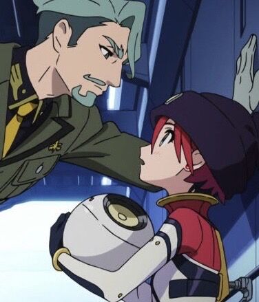 [Gundam GQuuuuuuX] Why is this lewd girl blushing just because she was wall-slammed by the bearded man?
