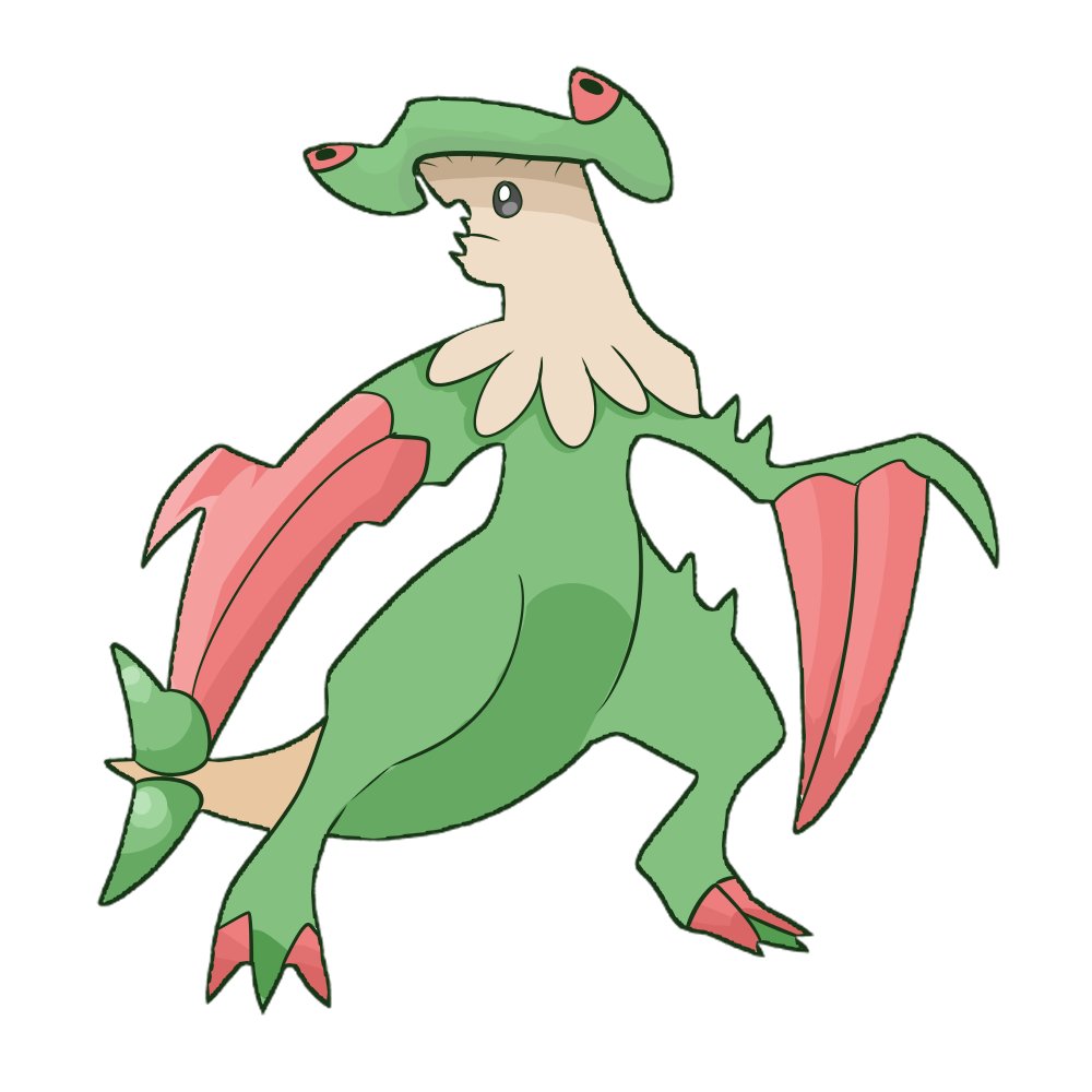 [Pokémon] The fusion of Kinogassa and Gaburias is way too creepy! It’s really harmful for it to start spreading spores from S102.